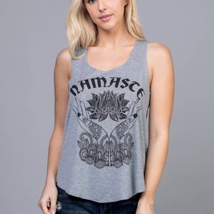 NAMASTE WITH LOTUS PRINT TANK TOP